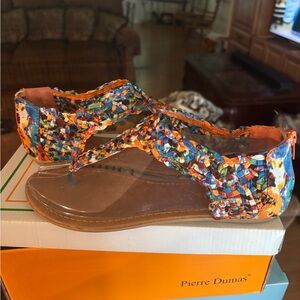 Pierre Dumas Multicolor Woven Sandals